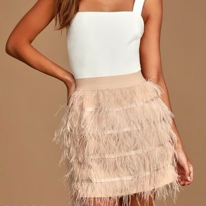 Blush Feather Mini Skirt Size Small